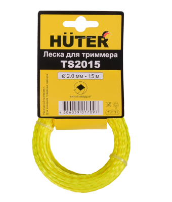 Леска HUTER  TS2015 в Хабаровске длина: 15 м, толщина: 2 мм, сечение: витой квадрат